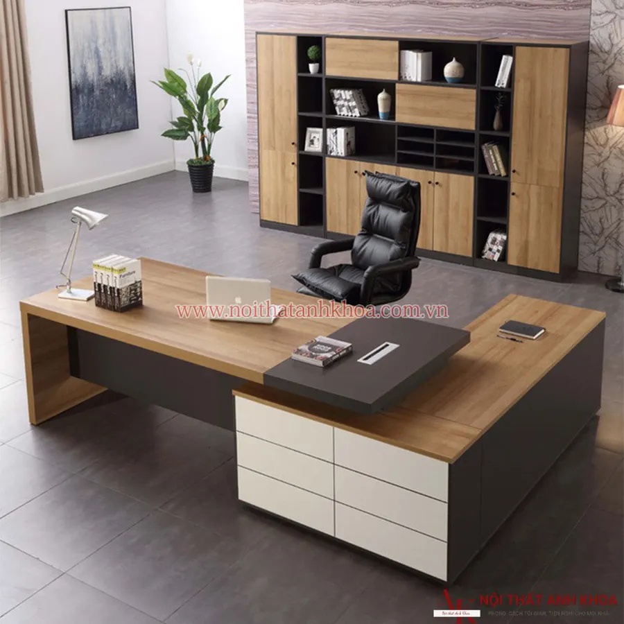 Bàn Giám Đốc Cao Cấp Gỗ MDF Phong Cách Hiện Đại