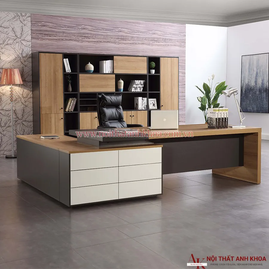 Bàn Giám Đốc Cao Cấp Gỗ MDF Phong Cách Hiện Đại