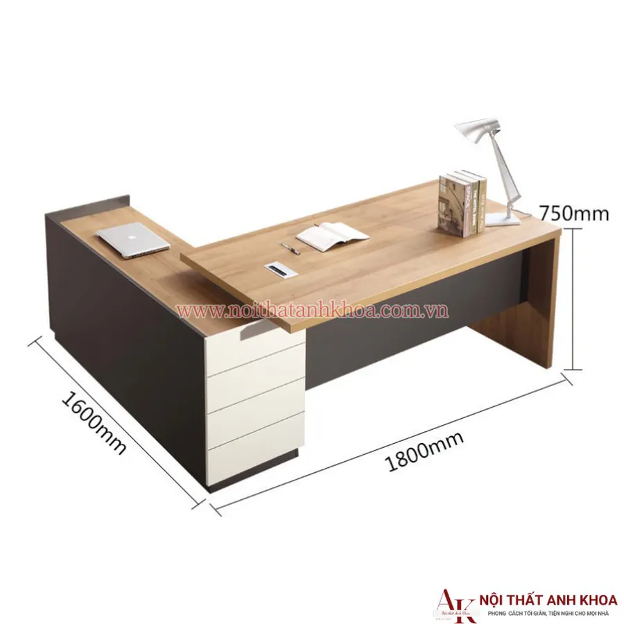 Bàn Giám Đốc Cao Cấp Gỗ MDF Phong Cách Hiện Đại