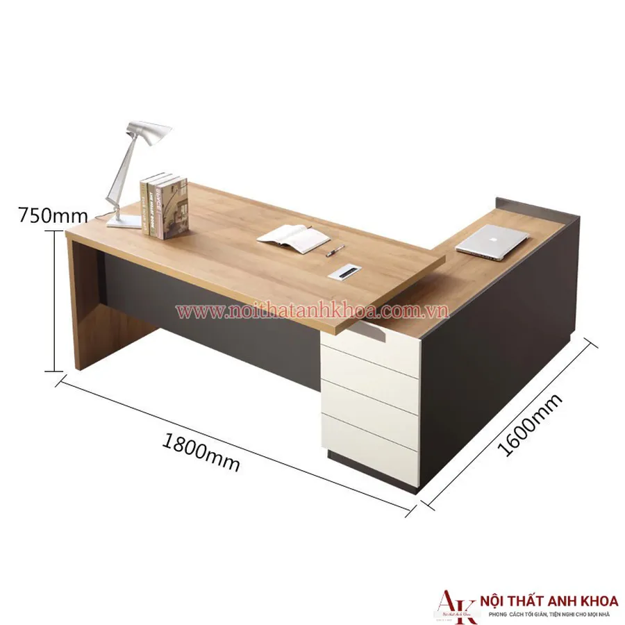 Bàn Giám Đốc Cao Cấp Gỗ MDF Phong Cách Hiện Đại