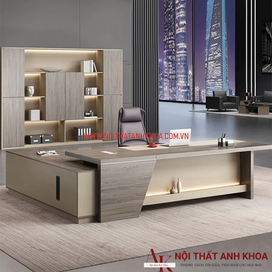 Bàn Giám Đốc Chữ L Gỗ Công Nghiệp Đẹp Hiện Đại