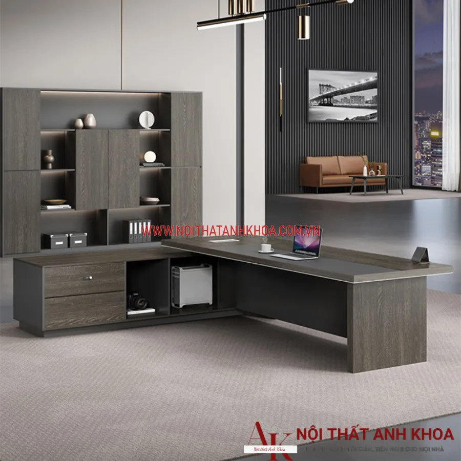 Bàn Giám Đốc Chữ L Gỗ Công Nghiệp Đẹp Hiện Đại