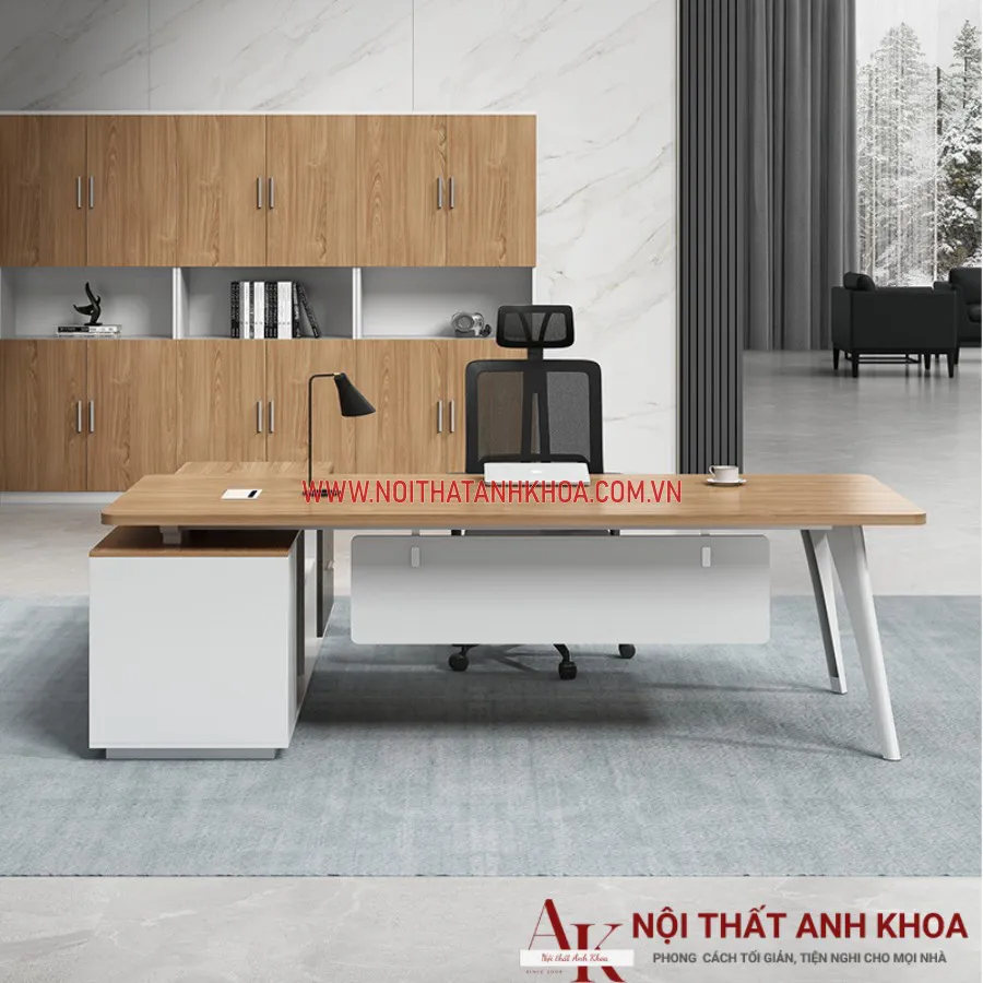 Bàn Giám Đốc Chữ L Gỗ Công Nghiệp Phối Màu Đẹp Giá Tốt