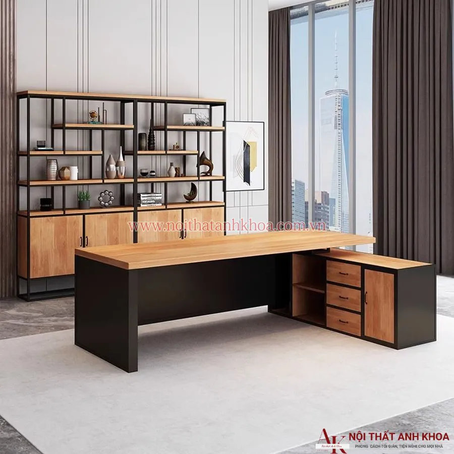 Bàn Giám Đốc Văn Phòng Gỗ MDF Hiện Đại Giá Tốt