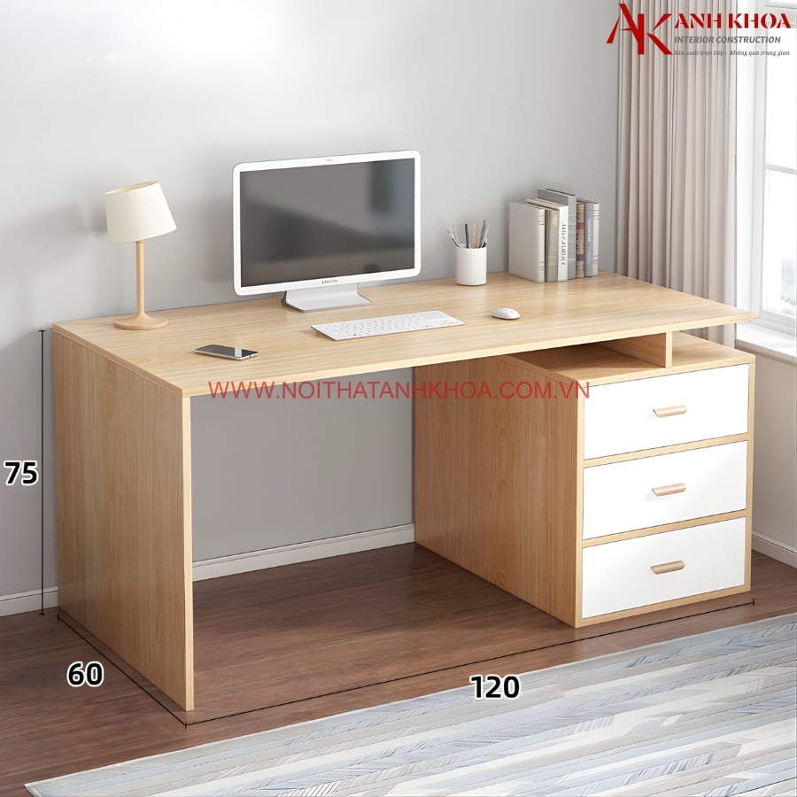 Bàn Học Cho Bé Tiểu Học Gỗ Công Nghiệp