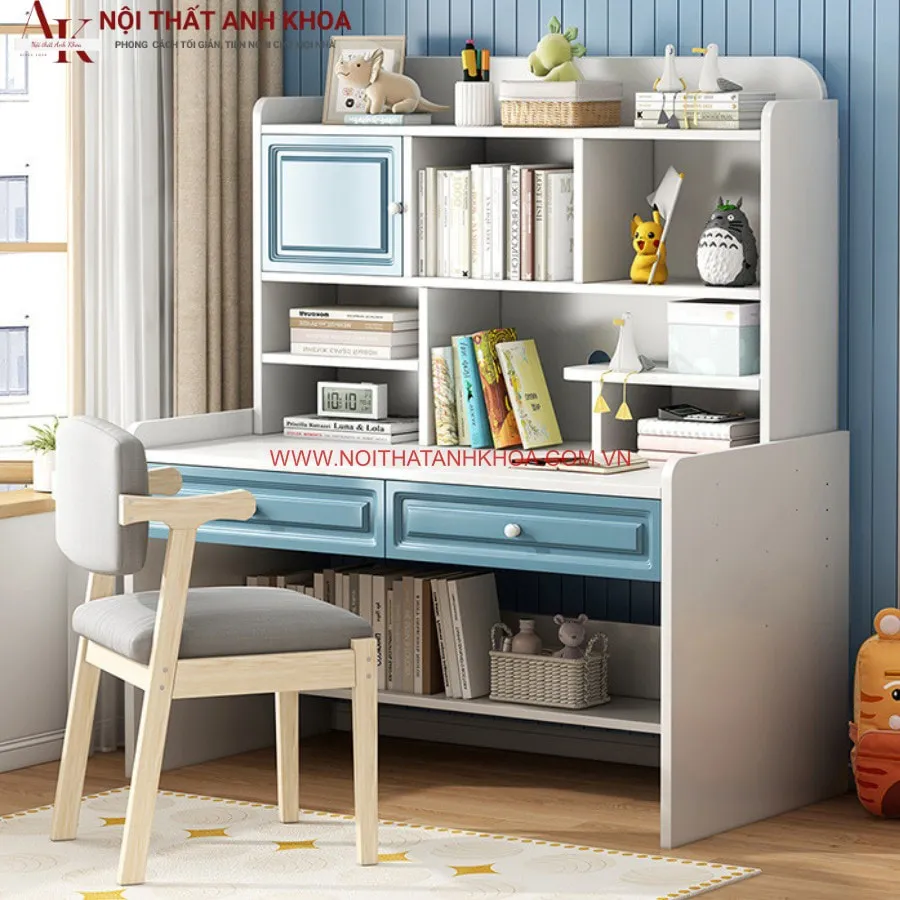 Bàn Học Có Kệ Gỗ Công Nghiệp Đẹp Hiện Đại
