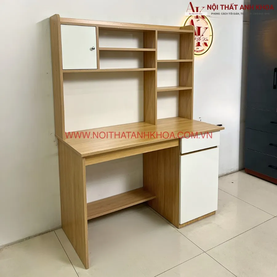 Bàn Học Có Kệ Sách Gỗ Công Nghiệp