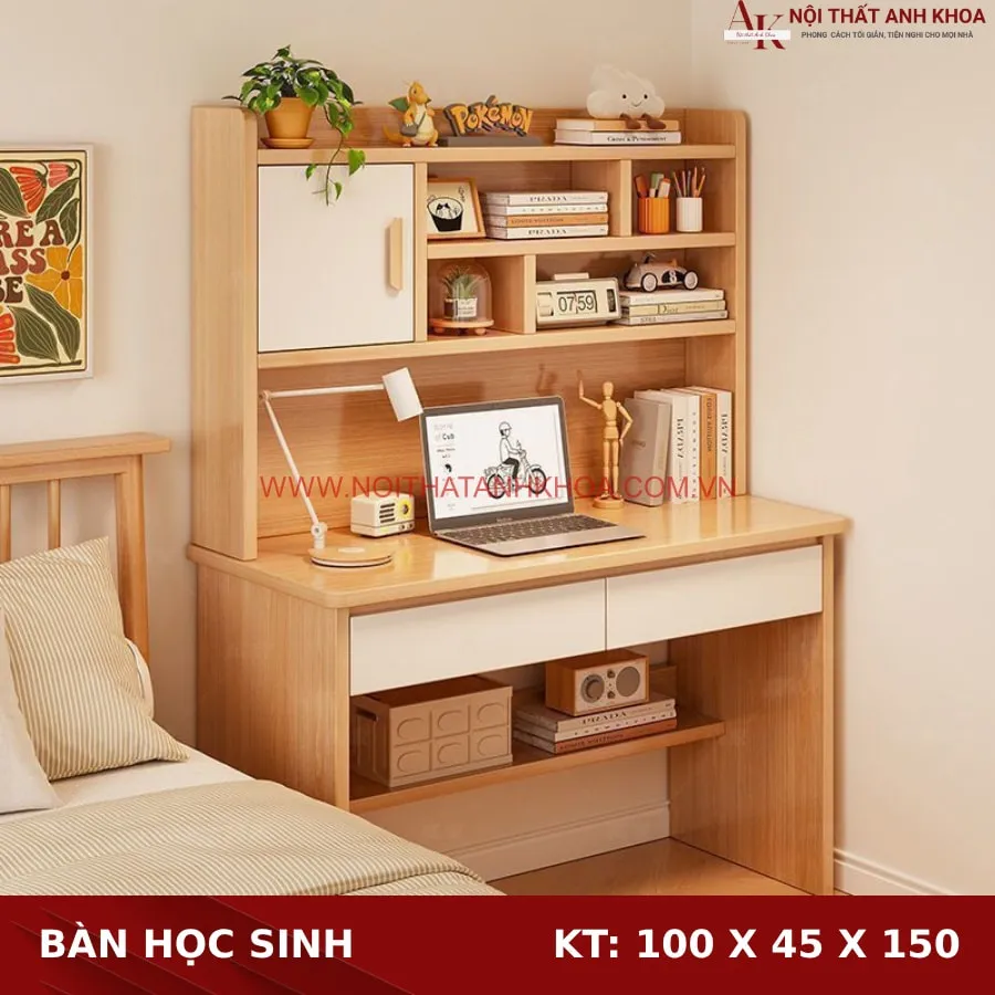 Bàn Học Gỗ Công Nghiệp Hiện Đại