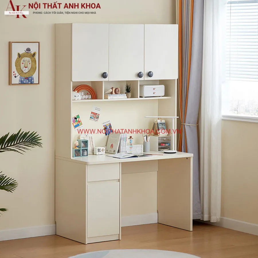 Bàn Học Sinh Cấp 1 Gỗ Công Nghiệp Màu Trắng