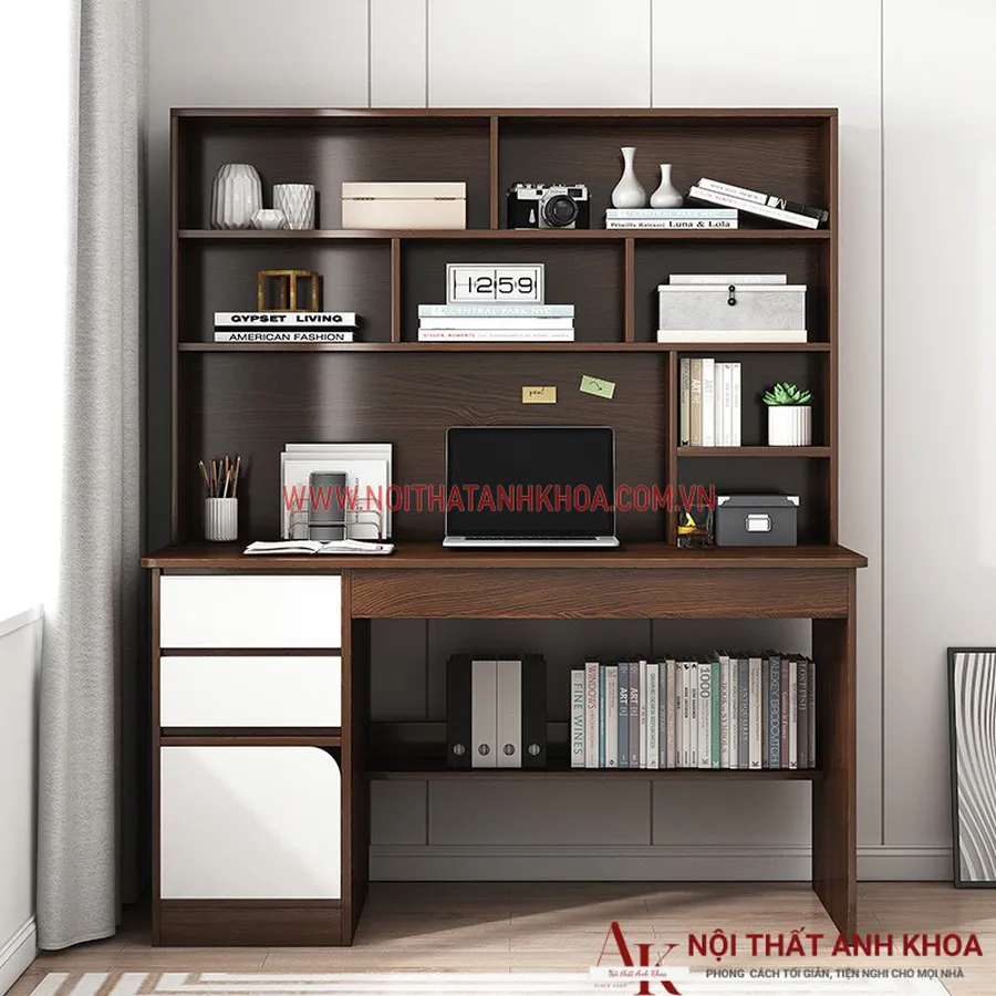 Bàn Học Sinh Gỗ Công Nghiệp Kết Hợp Kệ Sách Giá Rẻ