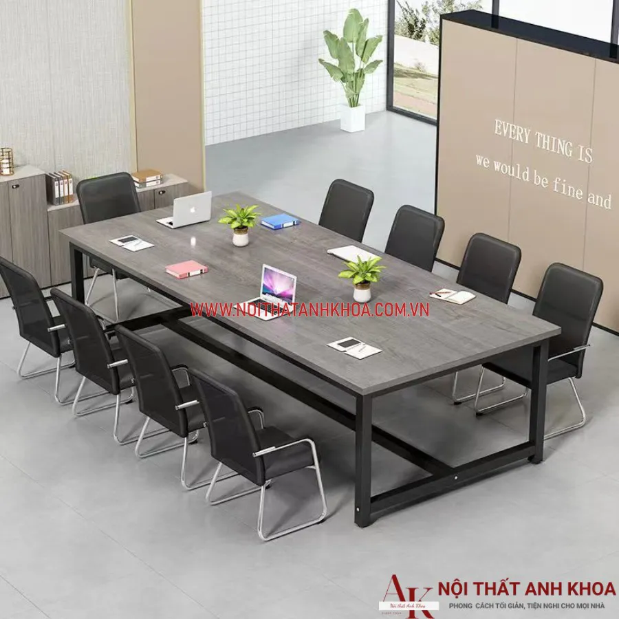 Bàn Họp Gỗ Công Nghiệp Chân Sắt Dành Cho Văn Phòng Làm Việc