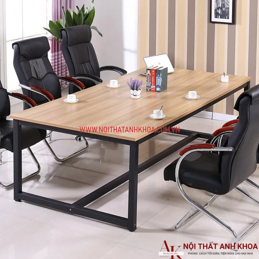 Bàn Họp Gỗ Công Nghiệp Chân Sắt Dành Cho Văn Phòng Làm Việc