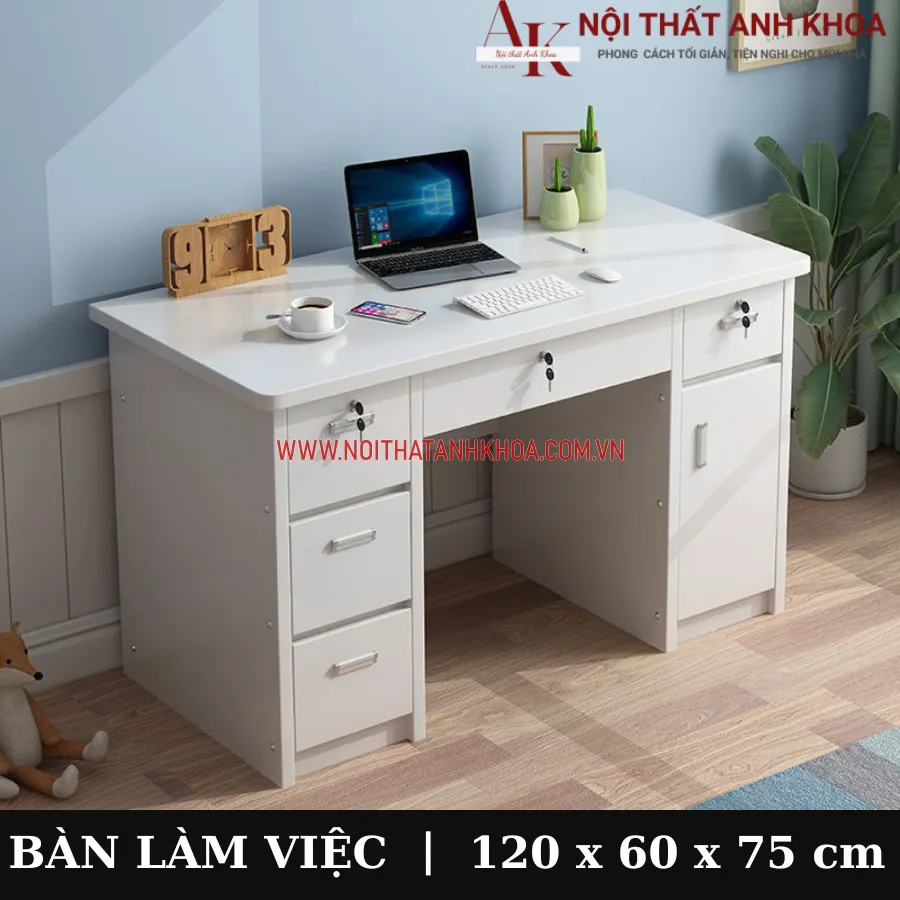 Bàn Làm Việc Có Ngăn Kéo Gỗ Công Nghiệp Giá Rẻ