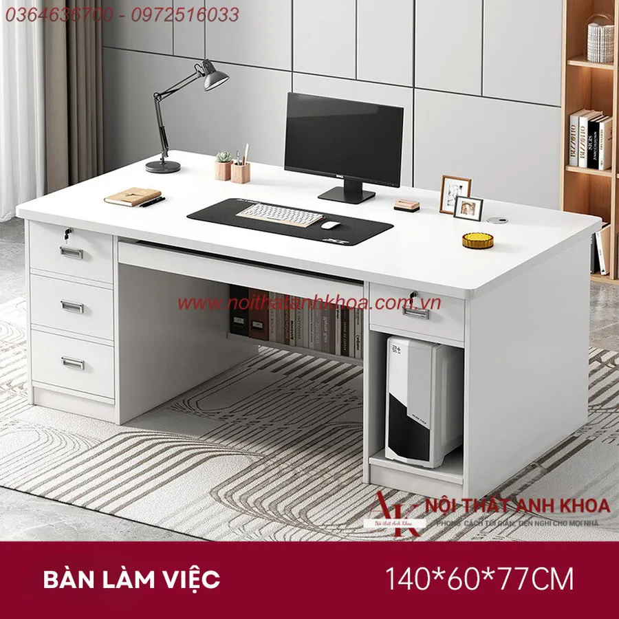 Bàn Làm Việc Giá Rẻ Gỗ MDF Hiện Đại Tiện Lợi Giá Rẻ