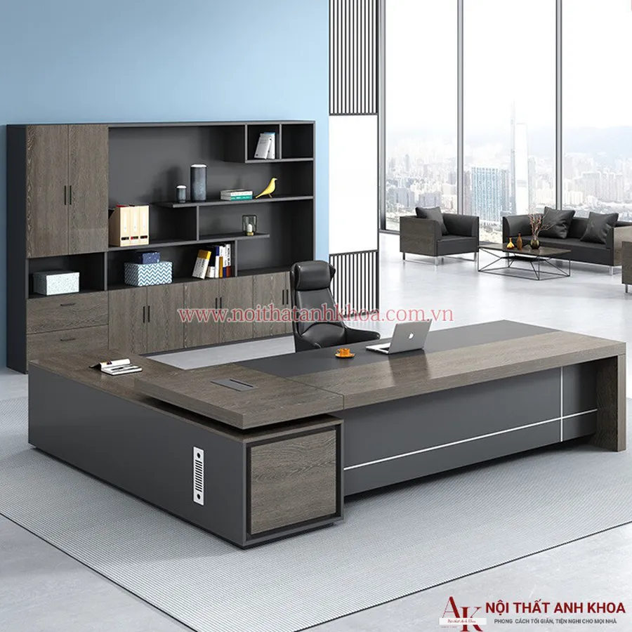 Bàn Làm Việc Giám Đốc Gỗ Công Nghiệp Hiện Đại Cao Cấp