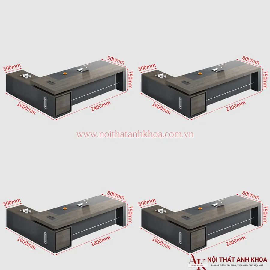 Bàn Làm Việc Giám Đốc Gỗ Công Nghiệp Hiện Đại Cao Cấp