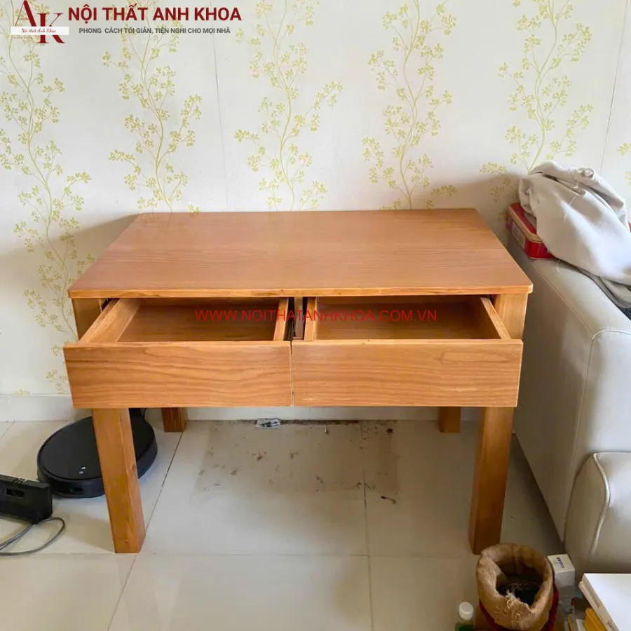 Bàn Làm Việc Gỗ Cao Su Cao Đơn Giản Giá Rẻ