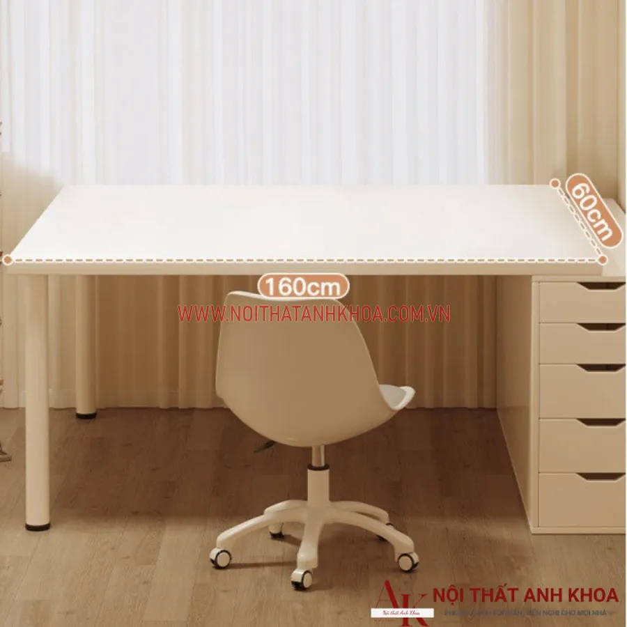 Bàn Làm Việc Gỗ Công Nghiệp Màu Trắng Đẹp Hiện Đại Giá Rẻ