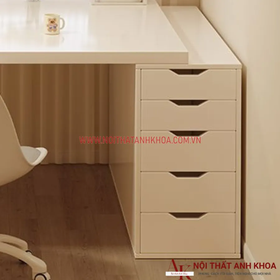 Bàn Làm Việc Gỗ Công Nghiệp Màu Trắng Đẹp Hiện Đại Giá Rẻ