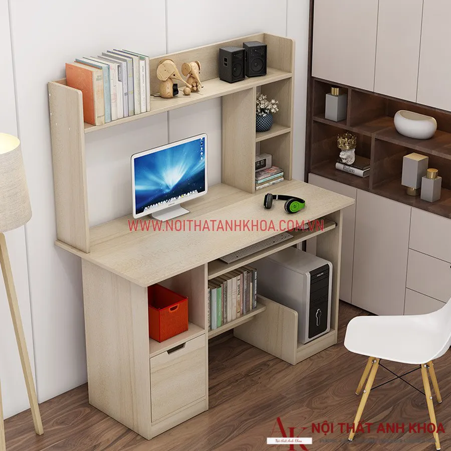 Bàn Làm Việc Gỗ Công Nghiệp Màu Vân Gỗ Giá Rẻ