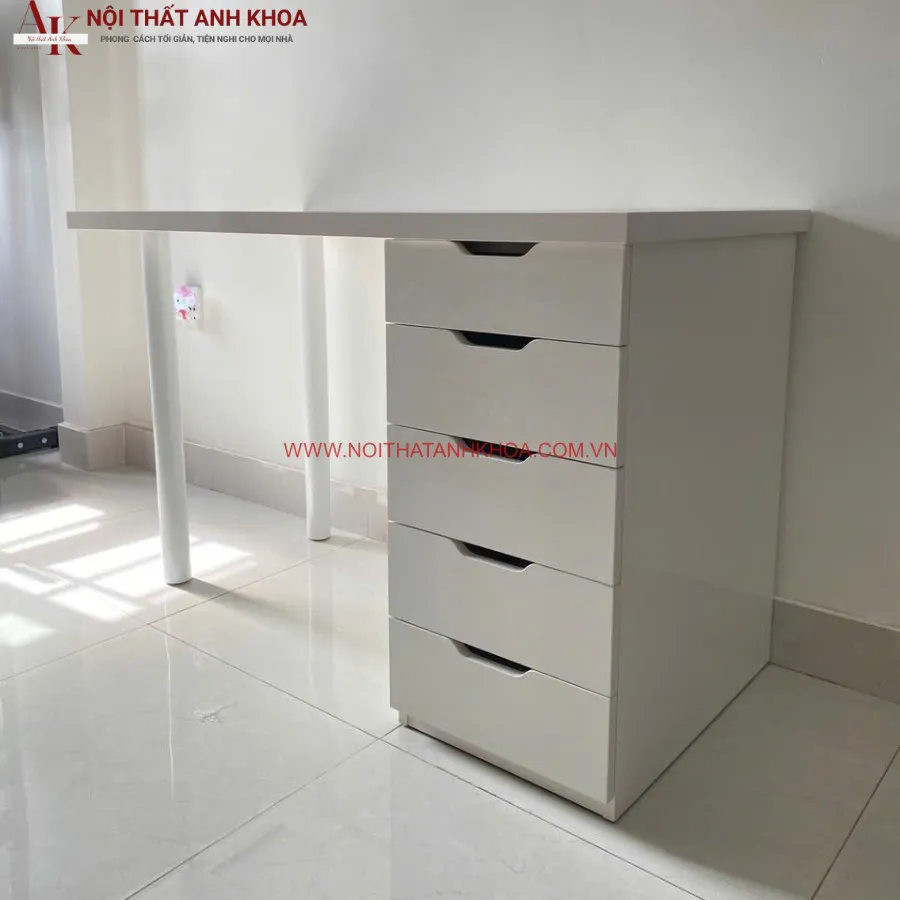 Bàn Làm Việc Ikea Gỗ Công Nghiệp Màu Trắng Sang Trọng Hiện Đại