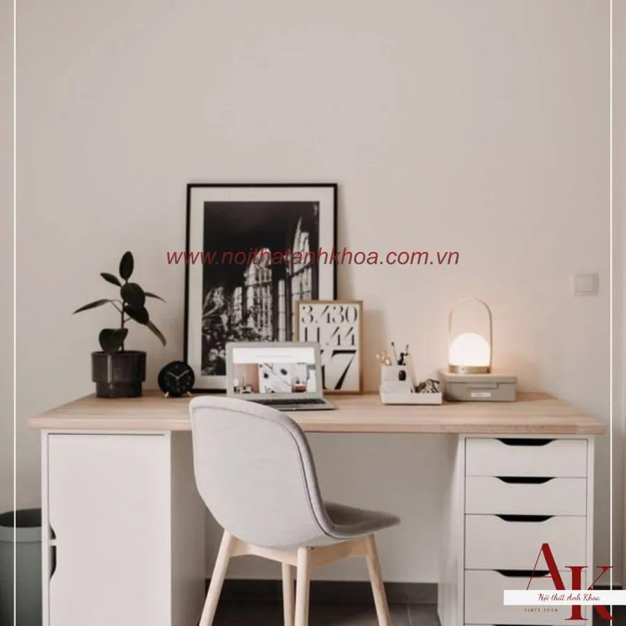 Bàn Làm Việc Ikea Gỗ Công Nghiệp Ngăn Kéo Tiện Ích