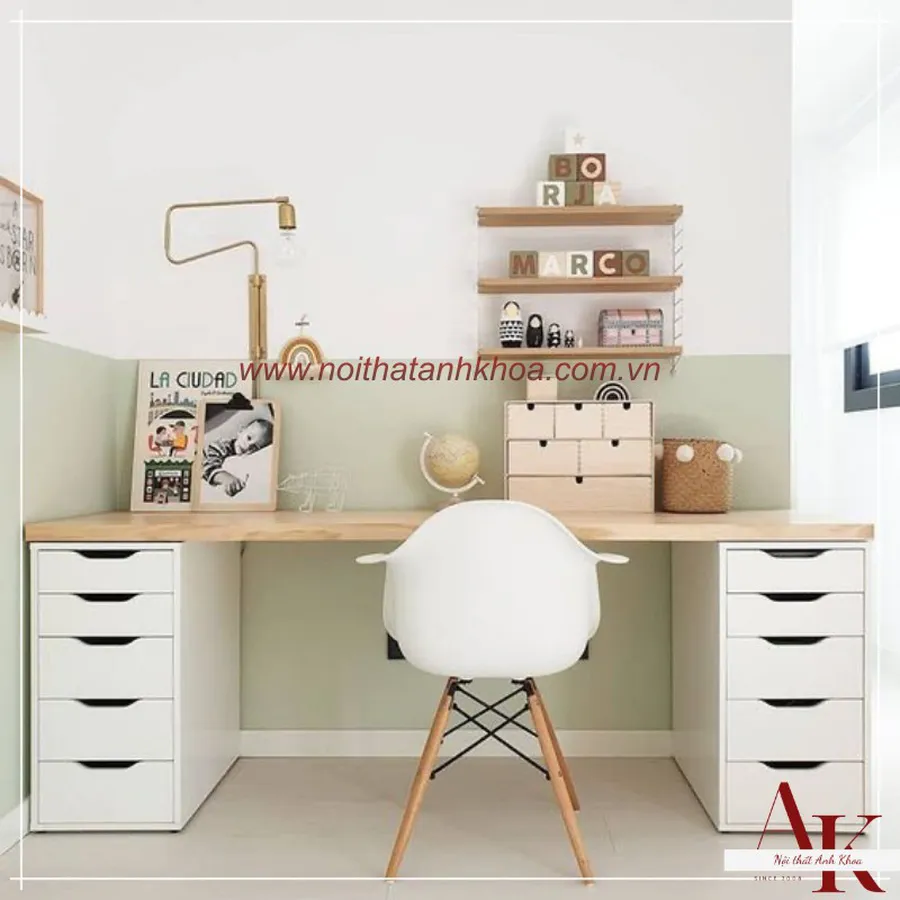 Bàn Làm Việc Ikea Gỗ Công Nghiệp Ngăn Kéo Tiện Ích