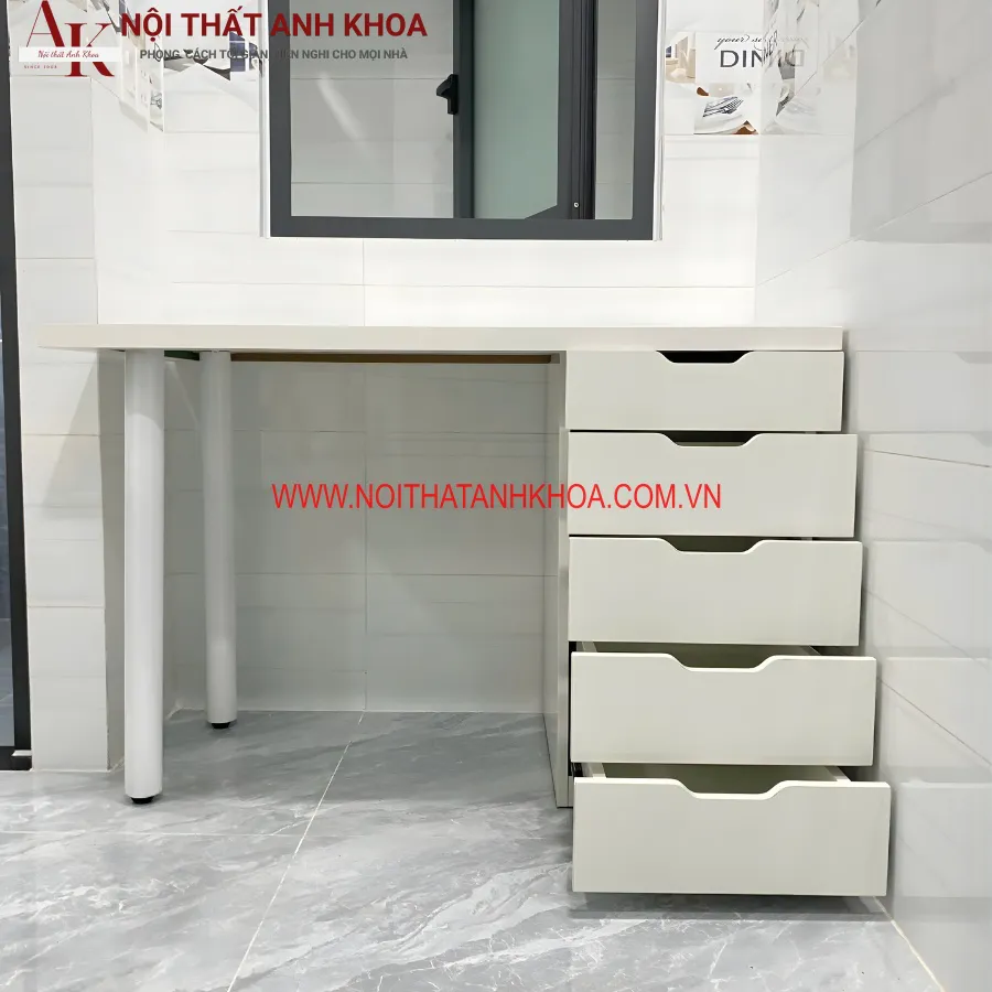 Bàn Làm Việc Ikea Gỗ Công Nghiệp Màu Trắng Sang Trọng Hiện Đại