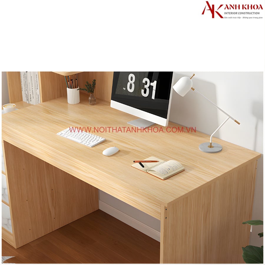 Bàn Làm Việc Kèm Kệ Sách Thiết Kế Tối Giản