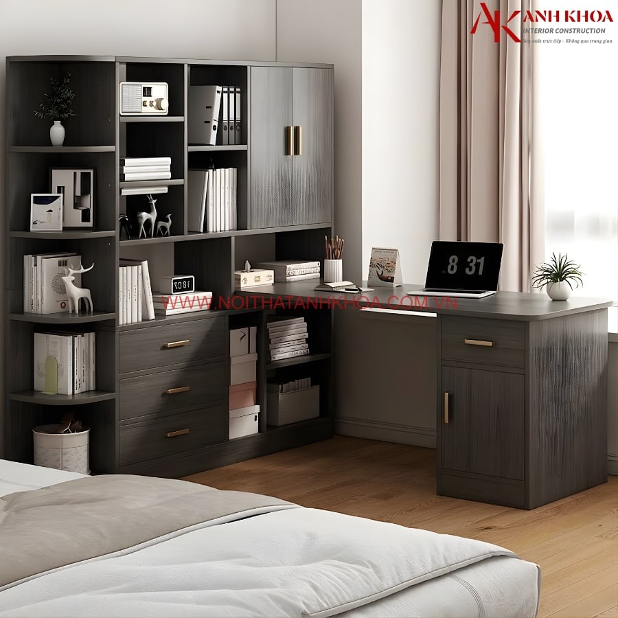 Bàn Làm Việc Kết Hợp Kệ Giá Tiện Lợi