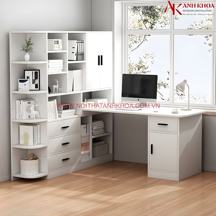 Bàn Làm Việc Kết Hợp Kệ Giá Tiện Lợi