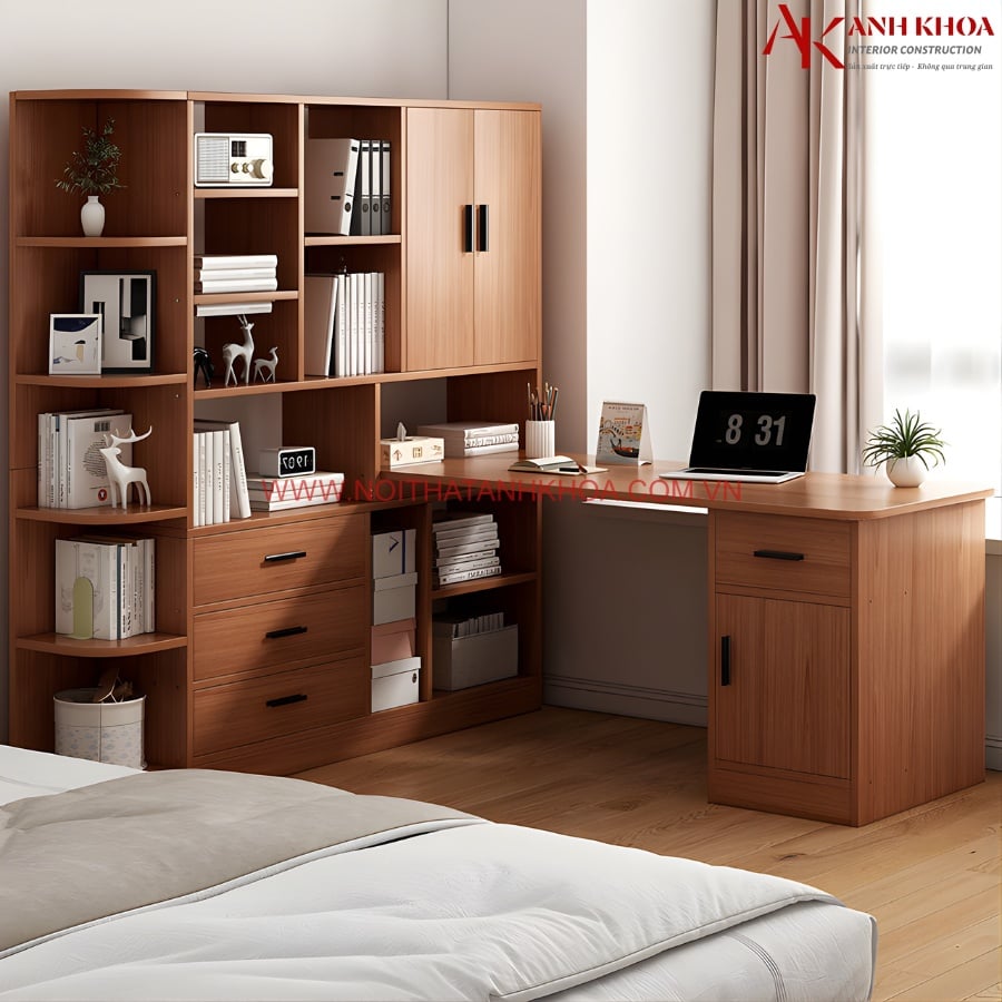 Bàn Làm Việc Kết Hợp Kệ Giá Tiện Lợi