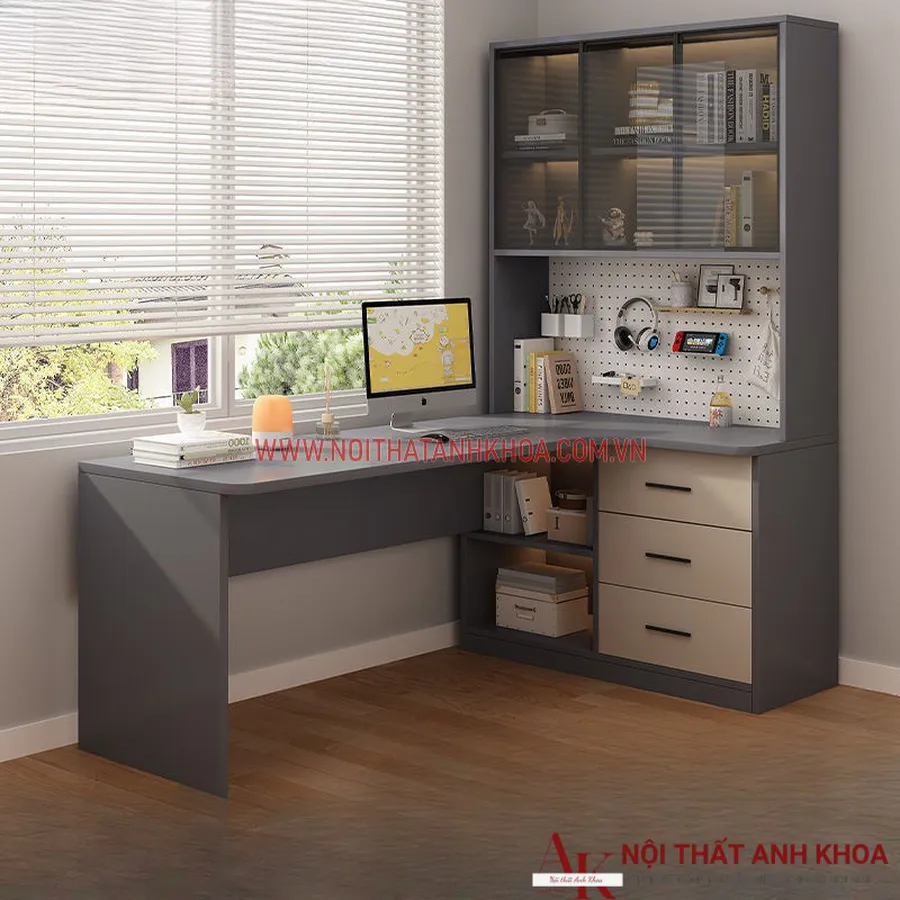 Bàn Làm Việc Kết Hợp Kệ Sách Đẹp Tiện Lợi