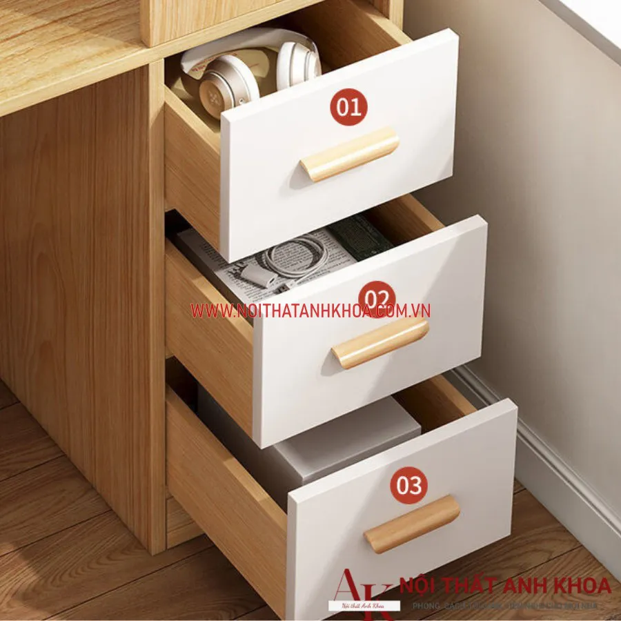 Bàn Làm Việc Kết Hợp Kệ Sách Gỗ MDF Đơn Giản Giá Rẻ