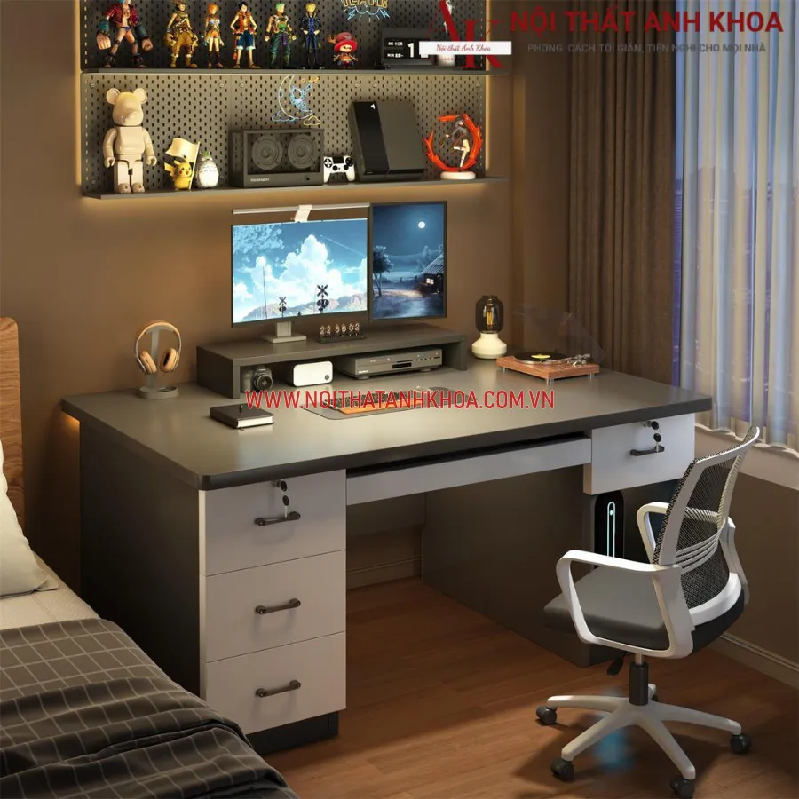 Bàn Làm Việc Phòng Ngủ Để Máy Vi Tính Gỗ Công Nghiệp