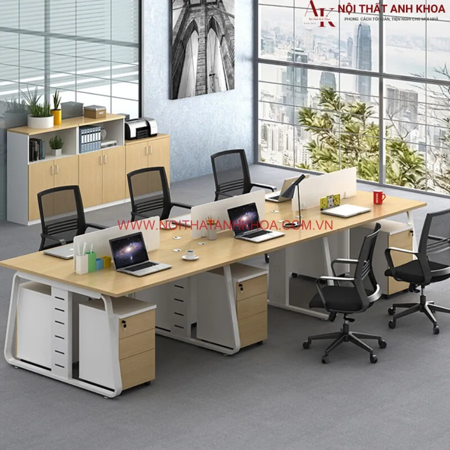 Bàn Làm việc Văn Phòng Chân Sắt Đẹp Hiện Đại