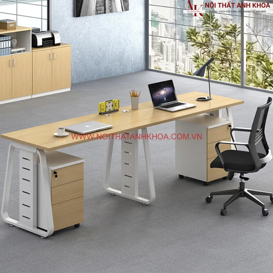 Bàn Làm việc Văn Phòng Chân Sắt Đẹp Hiện Đại