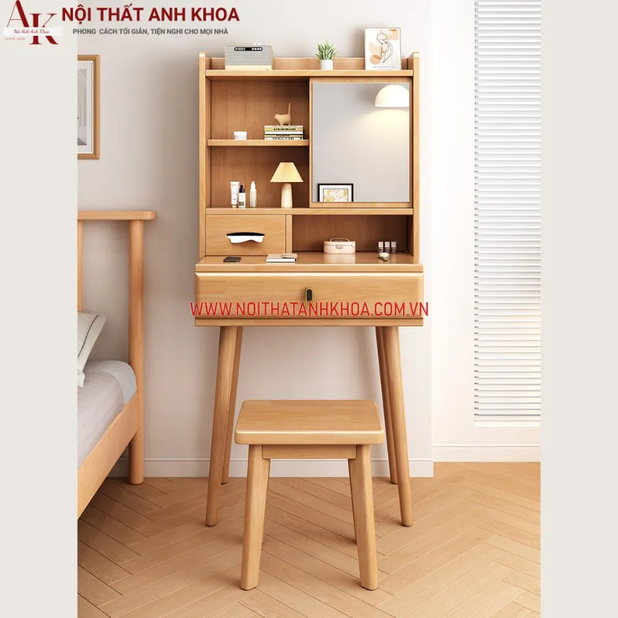 Bàn Phấn Gỗ Cao Su Ghép Giá Rẻ Hiện Đại