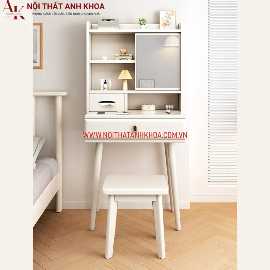 Bàn Phấn Gỗ Cao Su Ghép Giá Rẻ Hiện Đại