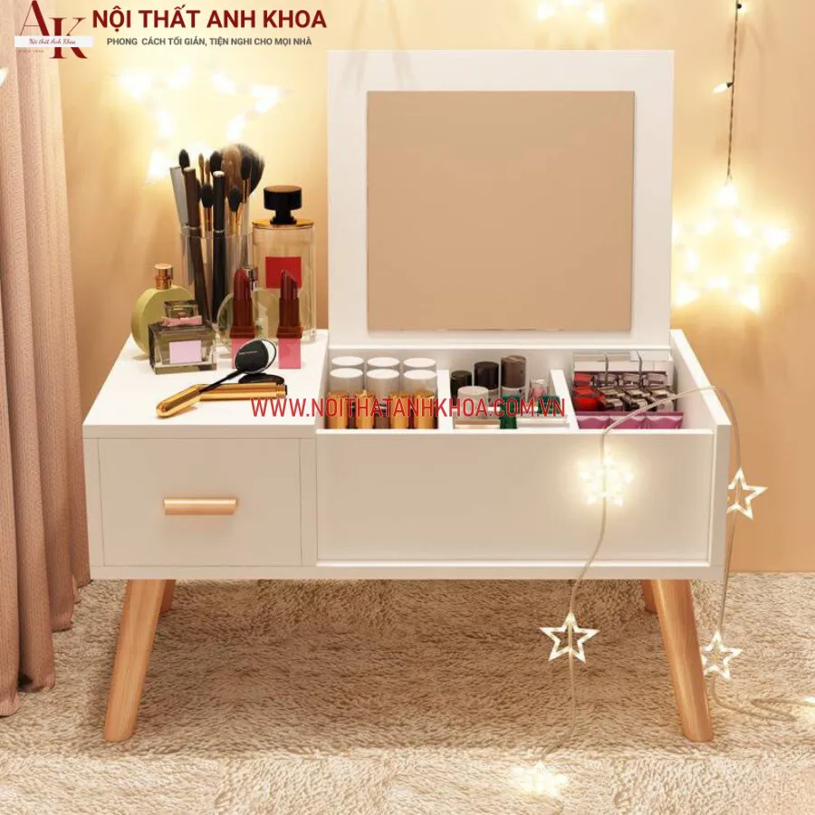 Bàn Phấn Mini Ngồi Bệt Nhỏ Xinh Làm Bằng Gỗ Công Nghiệp