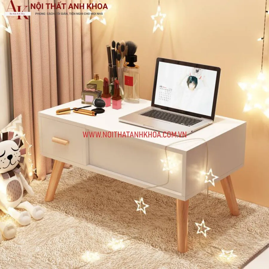 Bàn Phấn Mini Ngồi Bệt Nhỏ Xinh Làm Bằng Gỗ Công Nghiệp