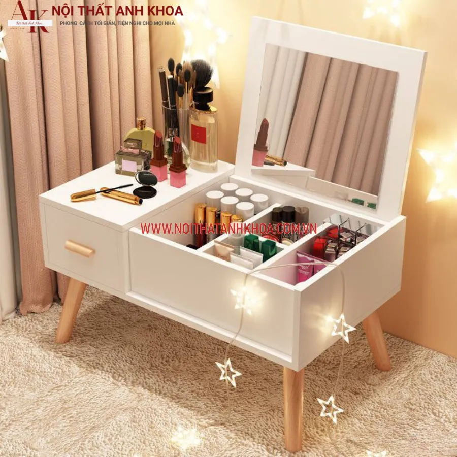 Bàn Phấn Mini Ngồi Bệt Nhỏ Xinh Làm Bằng Gỗ Công Nghiệp