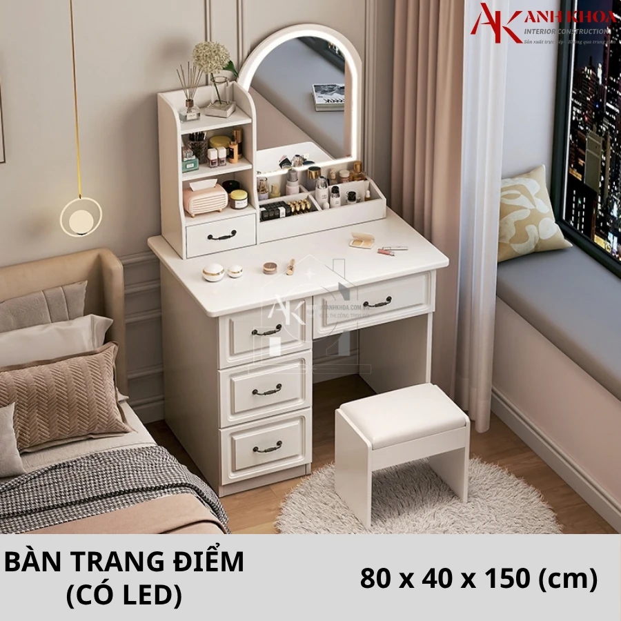 Bàn Phấn Trang Điểm Đẹp Gỗ Công Nghiệp Bền Hiện Đại
