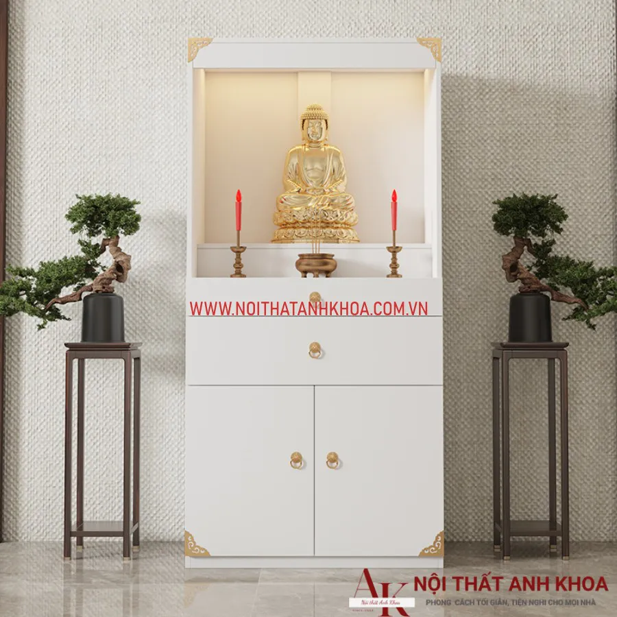 Bàn Thờ Gỗ Công Nghiệp Chống Ẩm Màu Trắng Giá Rẻ