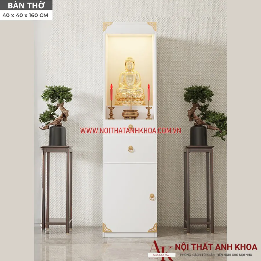 Bàn Thờ Gỗ Công Nghiệp Chống Ẩm Màu Trắng Giá Rẻ