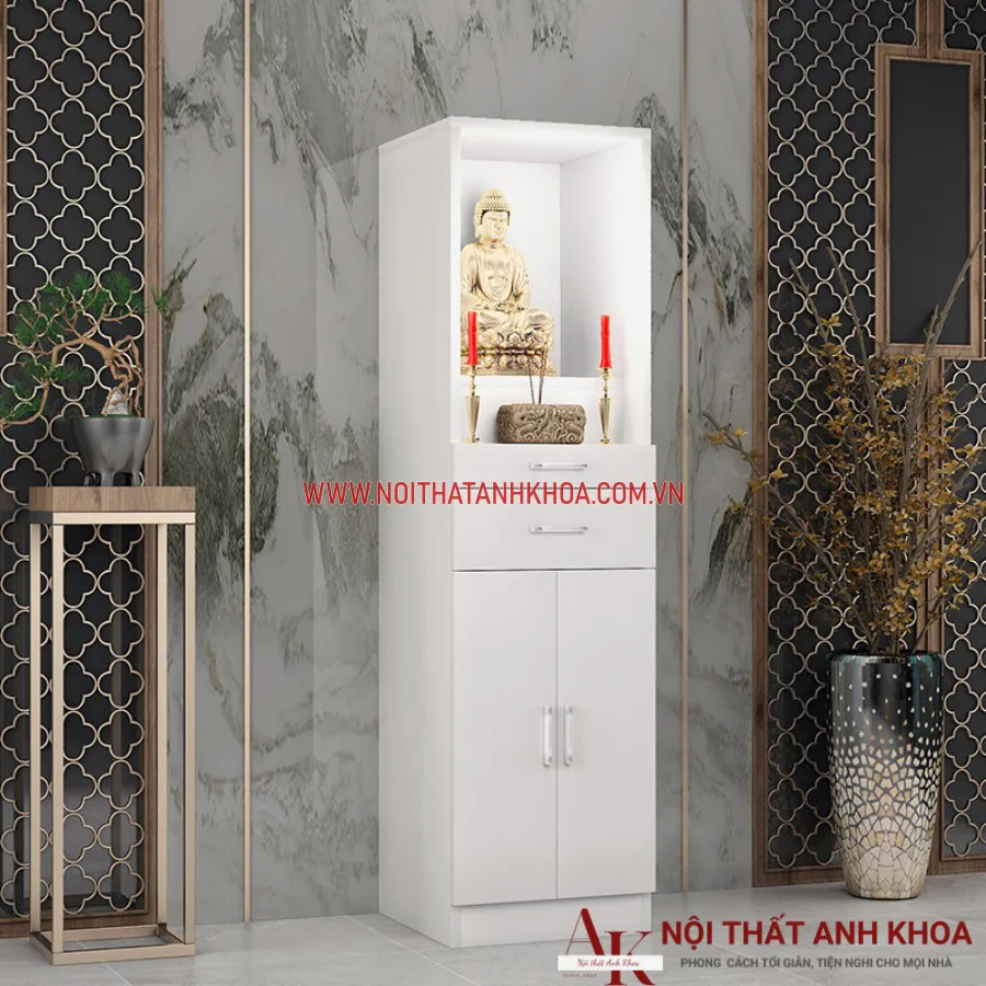 Bàn Thờ Gỗ Công Nghiệp Giá Rẻ Màu Trắng