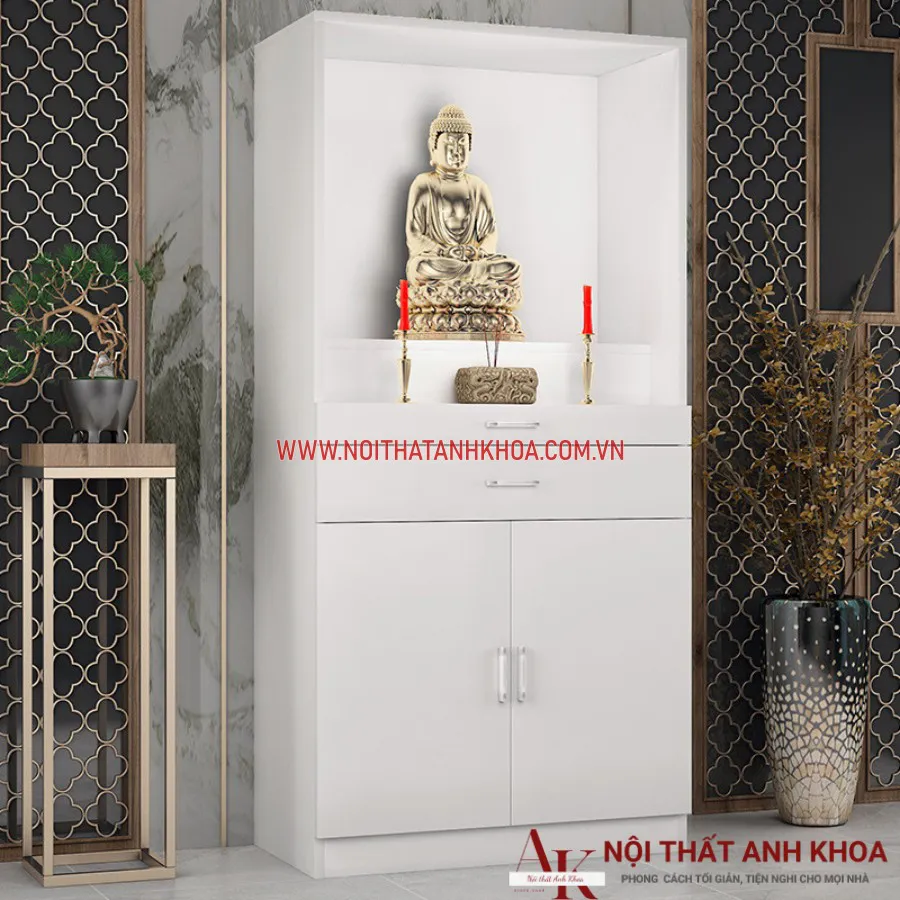 Bàn Thờ Gỗ Công Nghiệp Giá Rẻ Màu Trắng