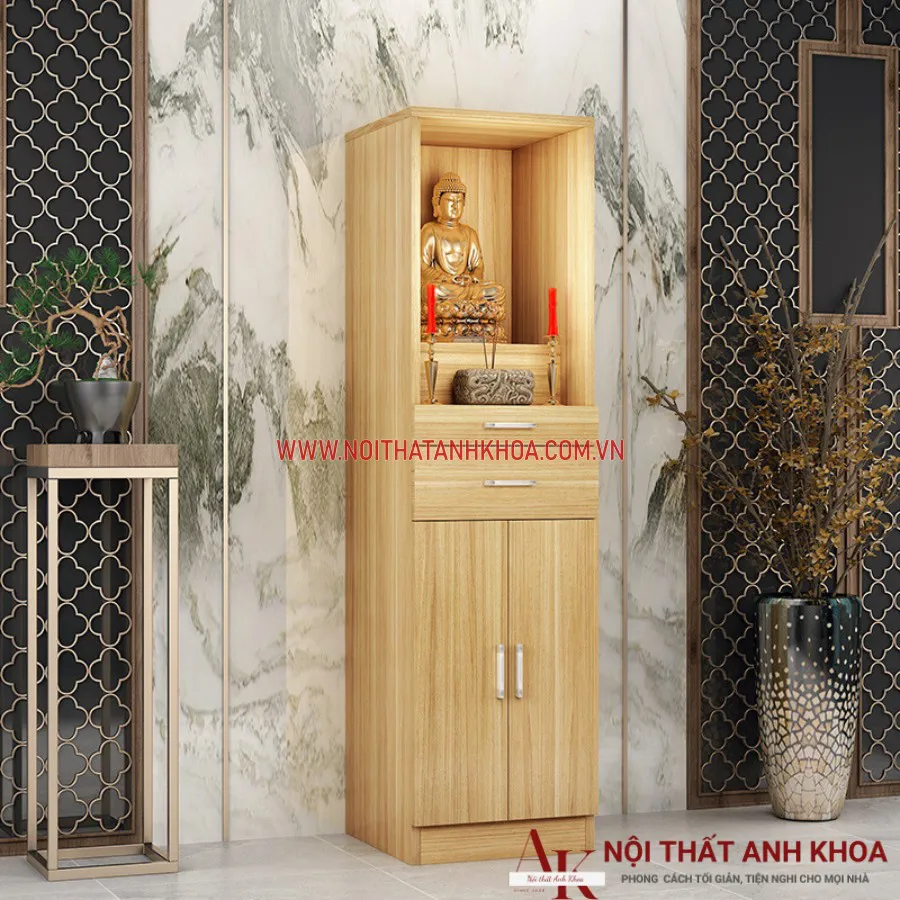 Bàn Thờ Gỗ Công Nghiệp Màu Vân Gỗ Đẹp Hiện Đại