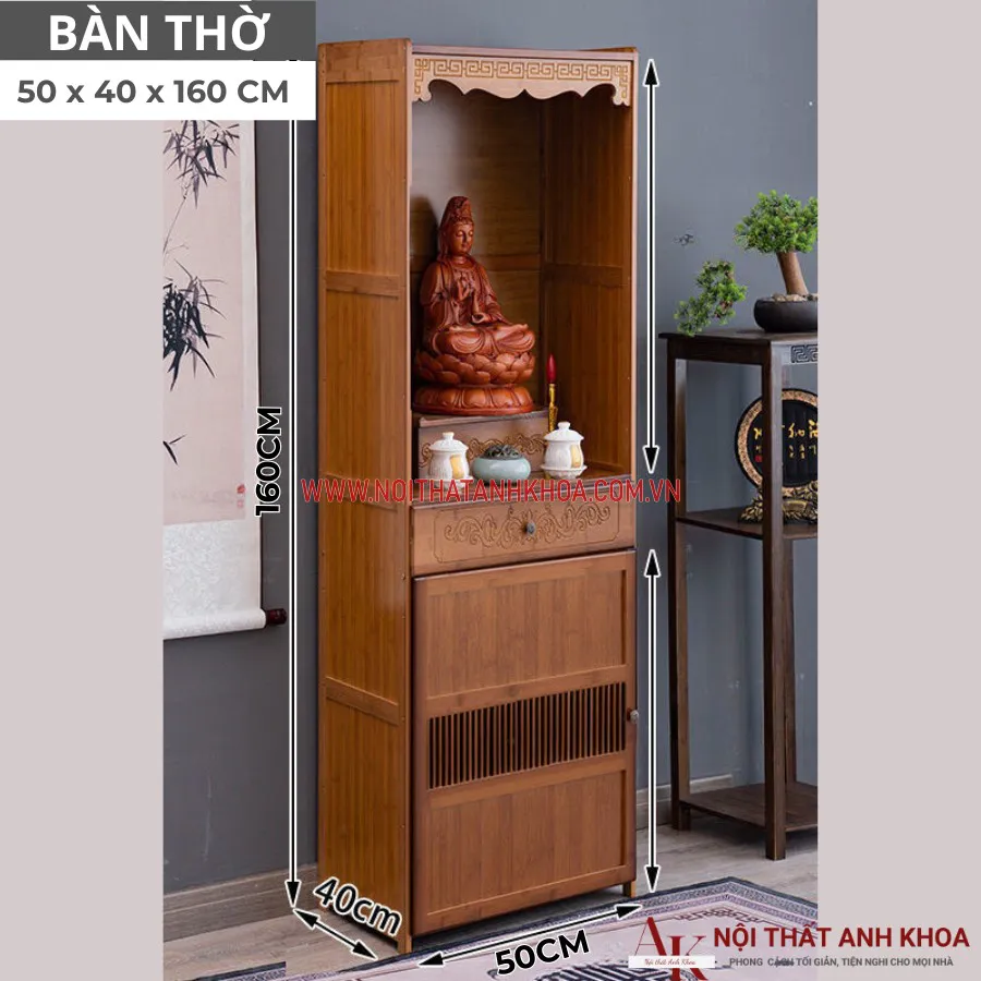 Bàn Thờ Phật Quan Âm Gỗ Công Nghiệp Giá Tốt