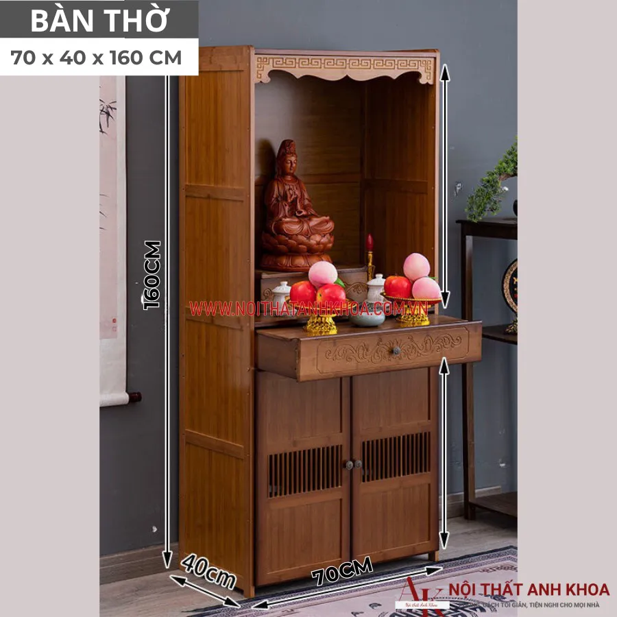 Bàn Thờ Phật Quan Âm Gỗ Công Nghiệp Giá Tốt